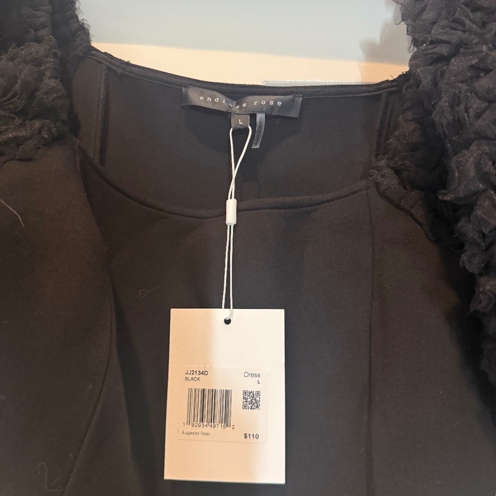 Black puff sleeve evening dress